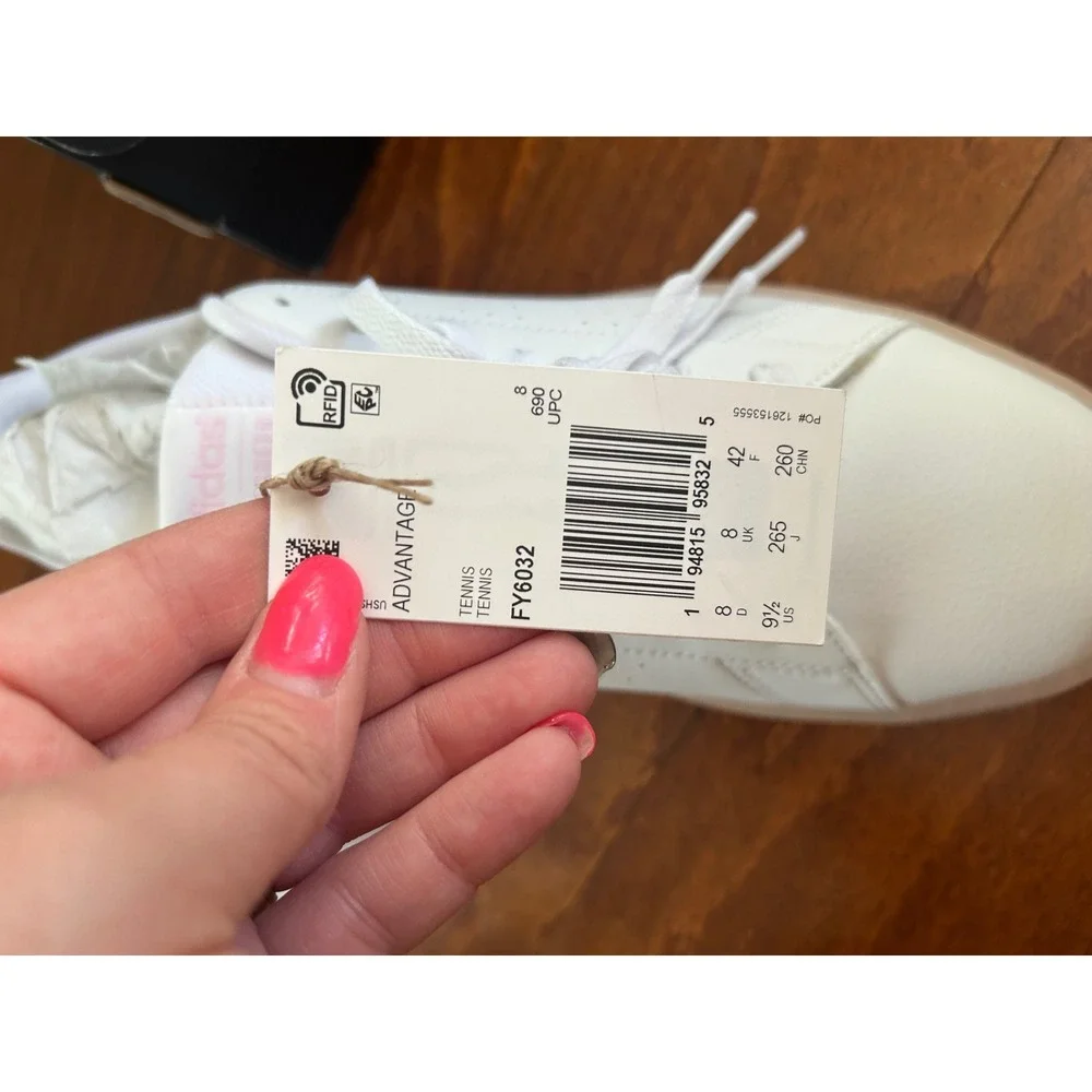 Adidas Advantage Eco Womens‎ Sneakers White Pink FY6032 Size 9.5 M NEW